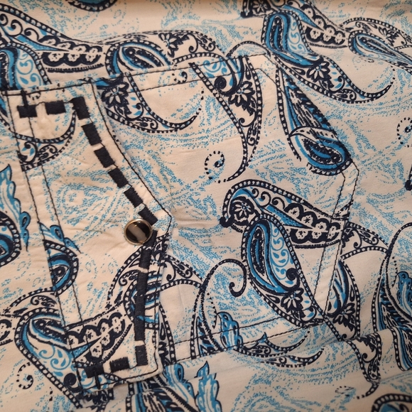 Cody JAMES Blue and White Patterned Shirt. SIZE 3XLT - Picture 5 of 6